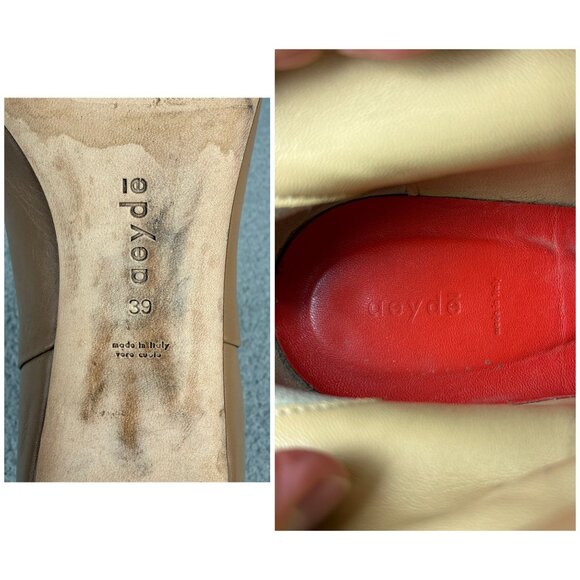 Aeyde Boots Womens 8 / EU 39 Shoes Tan Brown Ivy Leather Ankle Zip Booties Heels - Picture 8 of 11